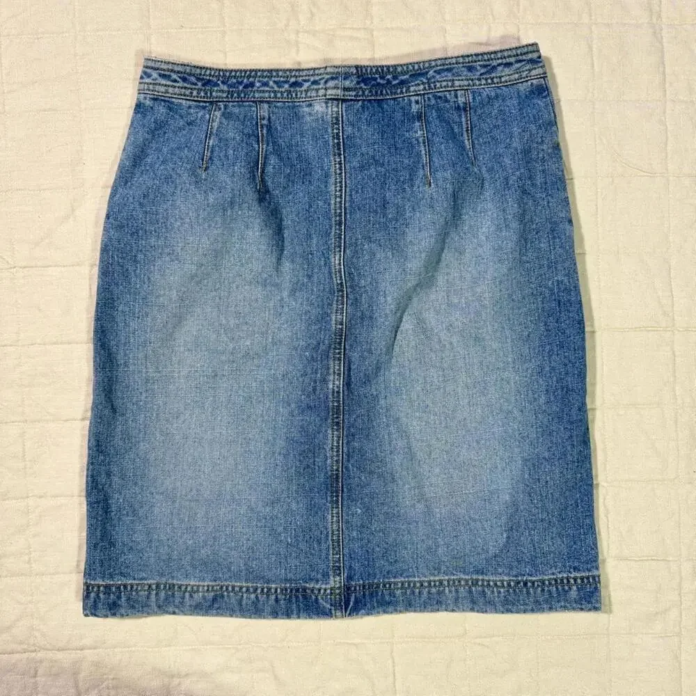 Y2K Ann Taylor LOFT‎ Button-Front Denim Skirt – Size 4